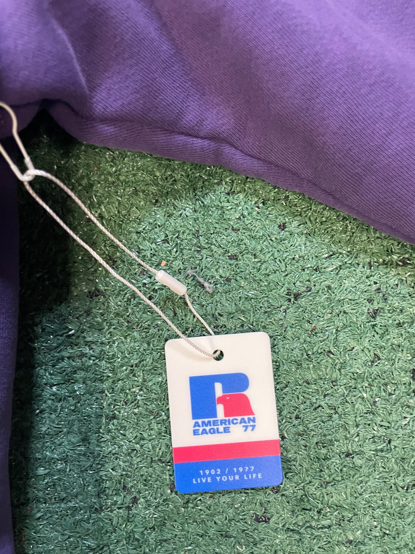 American Eagle X Russell purple hoodie