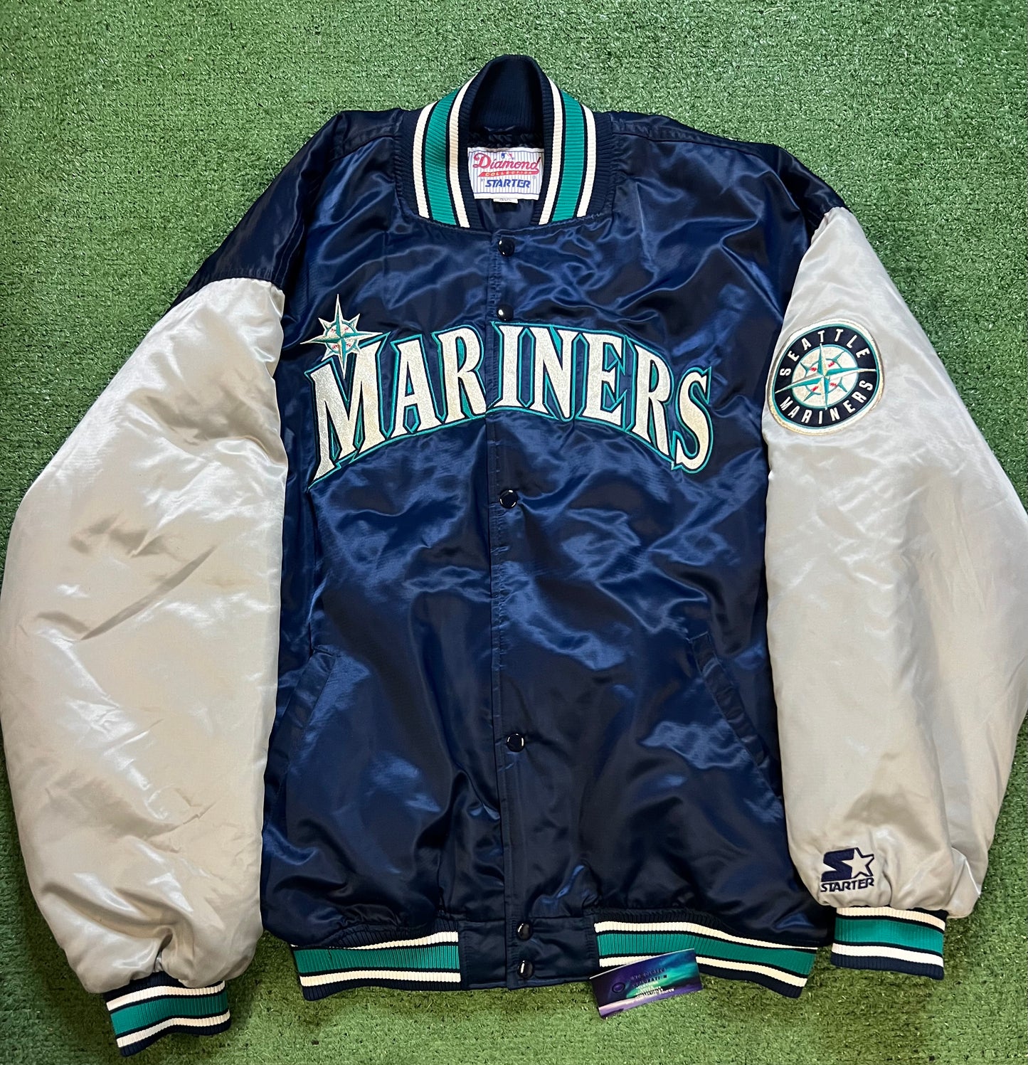vintage 1990s Starter Seattle Mariners Diamond Collection satin jacket
