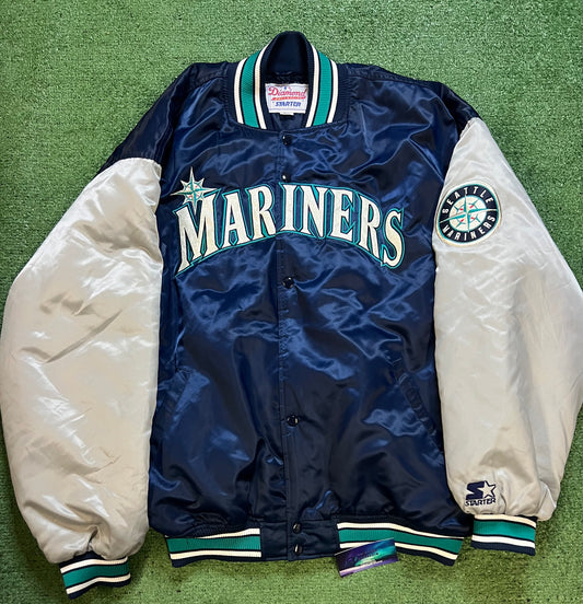 vintage 1990s Starter Seattle Mariners Diamond Collection satin jacket