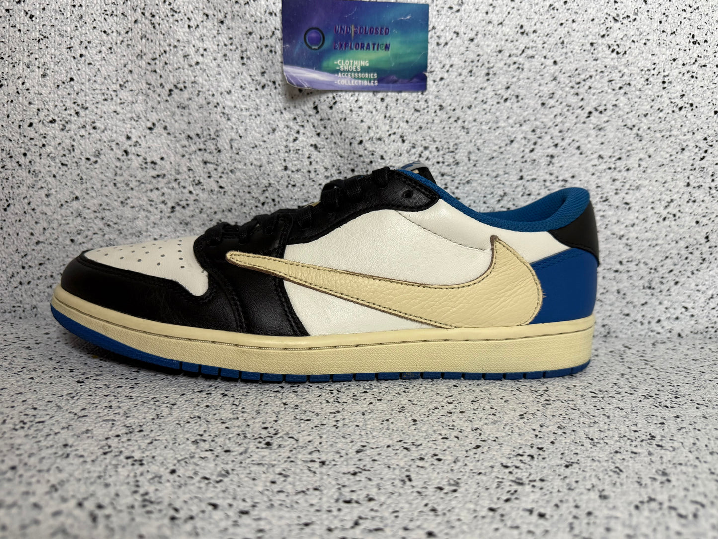 Jordan 1 Low Travis Scott Fragment 10.5 Men/12 Women “Preowned”