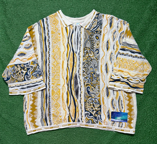 Vintage Coogi Fish Animal Cropped Quarter Zip