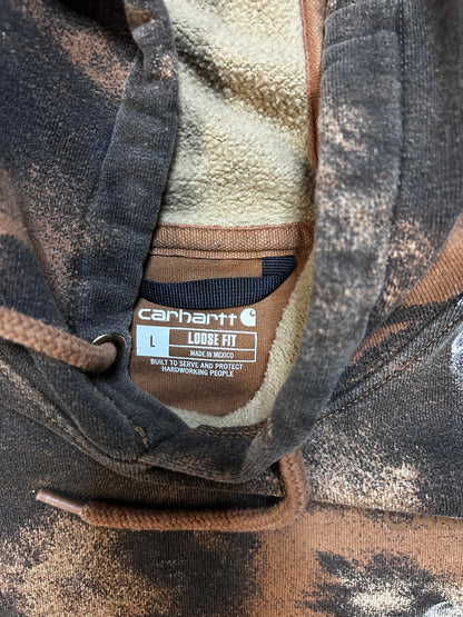 Carhartt paint splatter brown hoodie