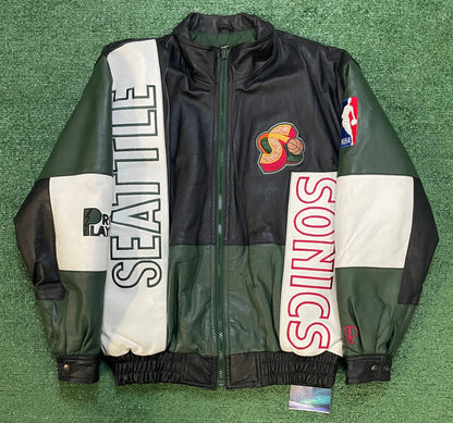 Vintage 1990s Seattle Sonics pro player Sonics jacket