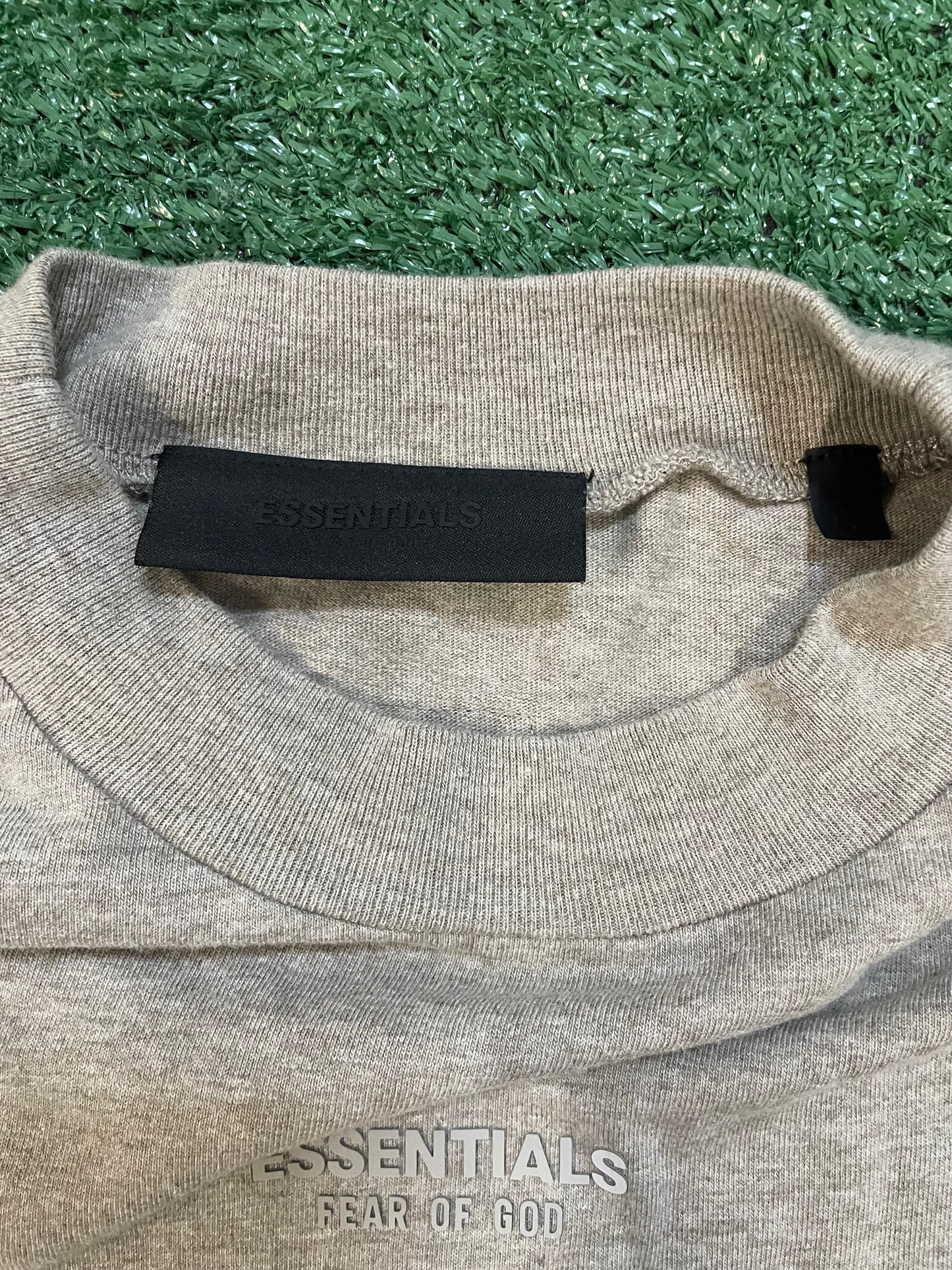 Fear of god essentials center logo heather longsleeve