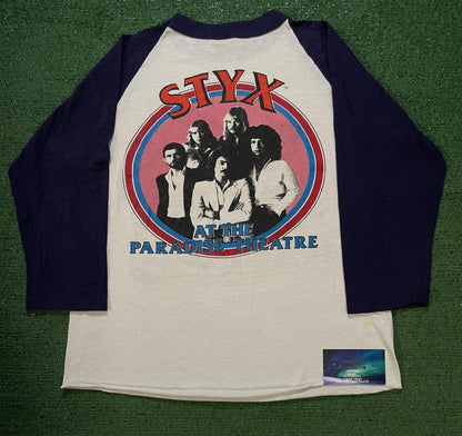Vintage 1981 Styx Paradise Theatre World Tour raglan shirt
