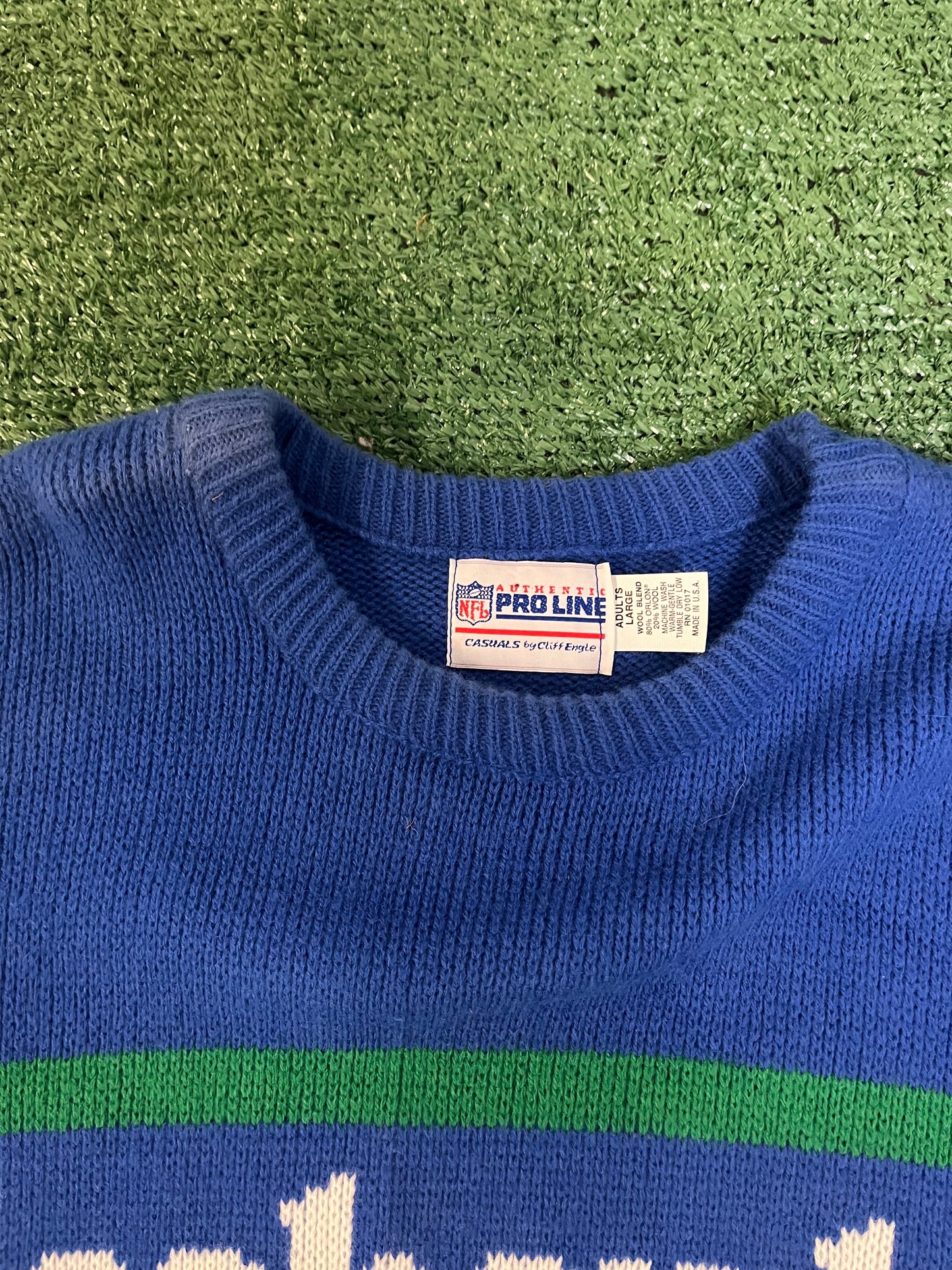 Vintage 1980s knitted Seattle Seahawks crewneck