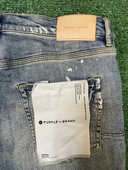 Purple Brand ripped splatter jeans