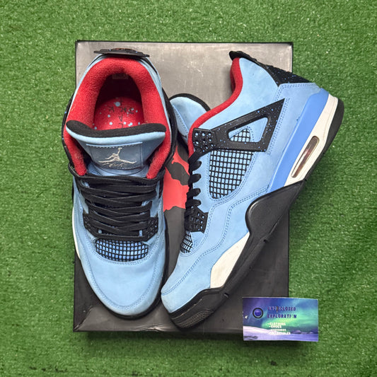 Jordan 4 Travis Scott Cactus Jack 11 Men/12.5 Women “Preowned”
