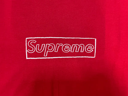 Supreme X kaws box logo red tee