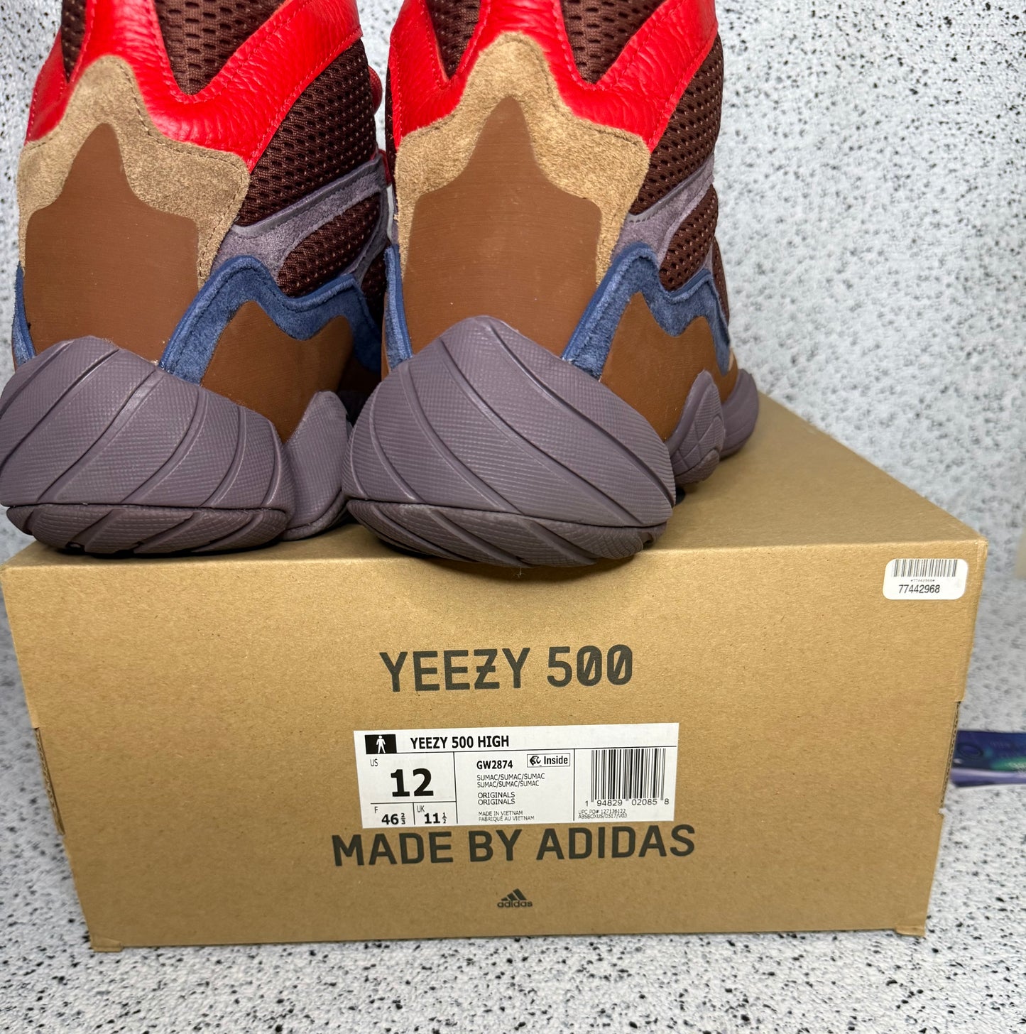 Yeezy 500 High Sumac 12 Me /13.5 Women “Preowned”
