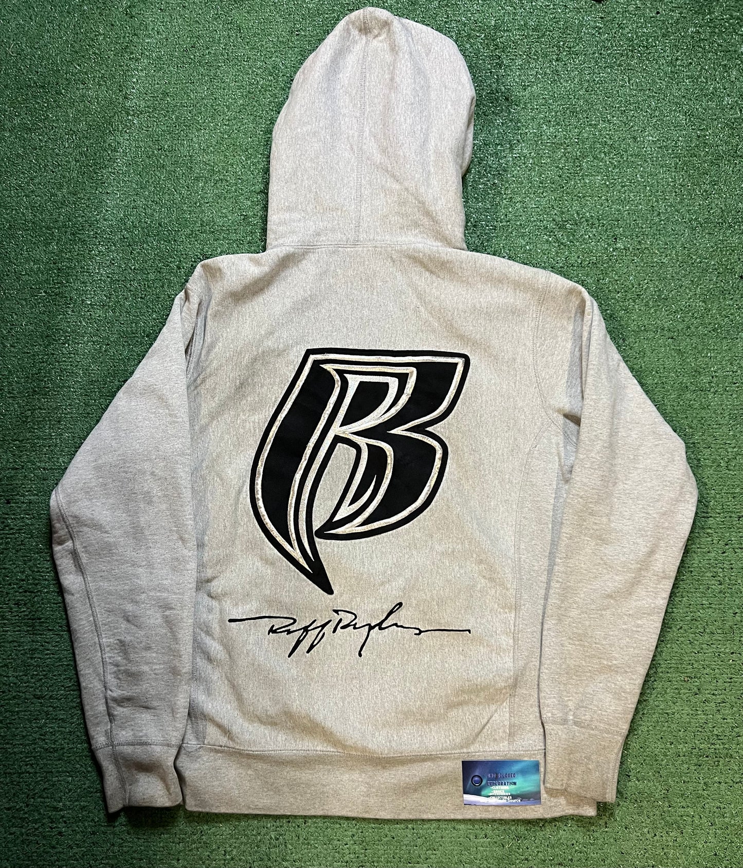 Supreme ruff Ryders grey embroidered hoodie
