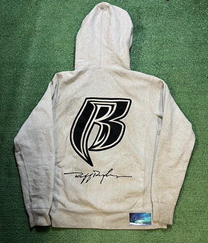 Supreme ruff Ryders grey embroidered hoodie