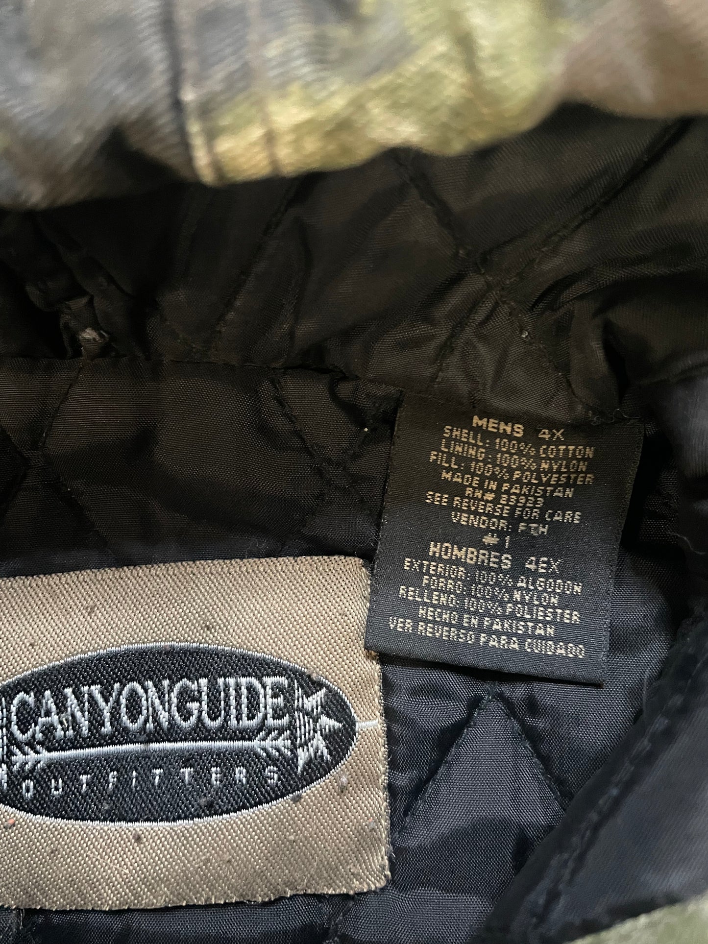 Vintage camo canyon guide quilted camo jacket