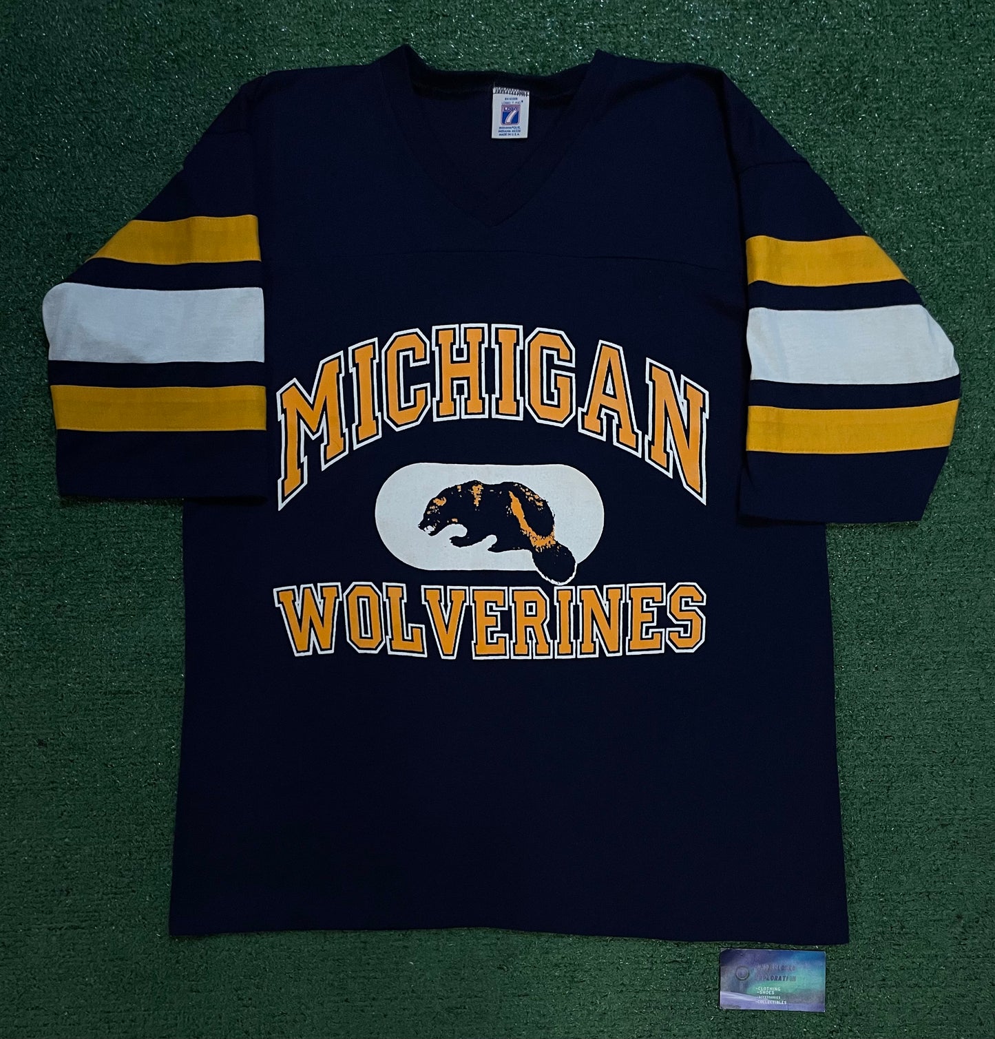 Vintage 1970s university of Michigan Wolverines striped tee