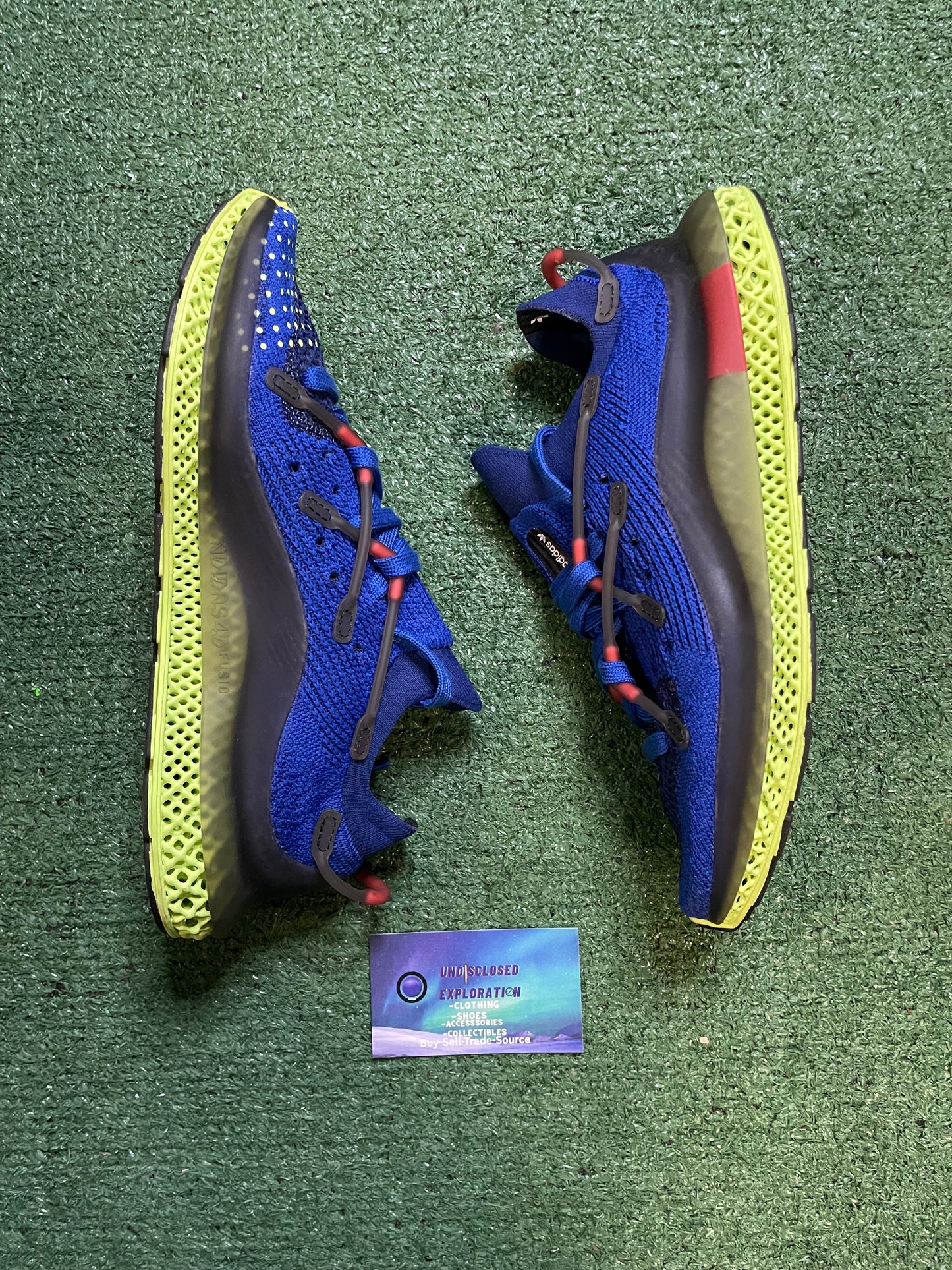 Adidas 4D Fusio blue and green size 7men/8.5women