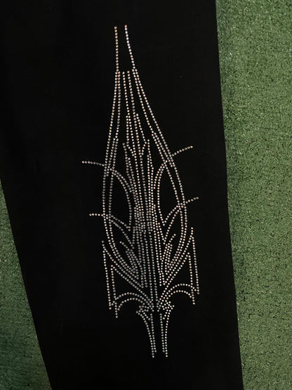 Black Rhinestone black sweatpants