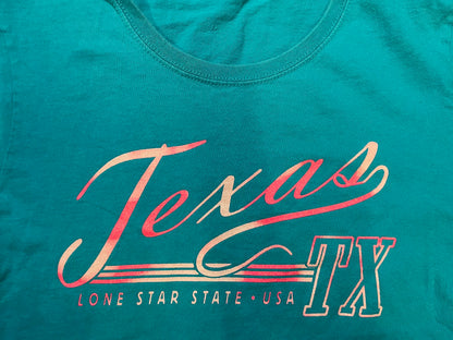 Vintage 1990s Texas lone star state USA turquoise tee