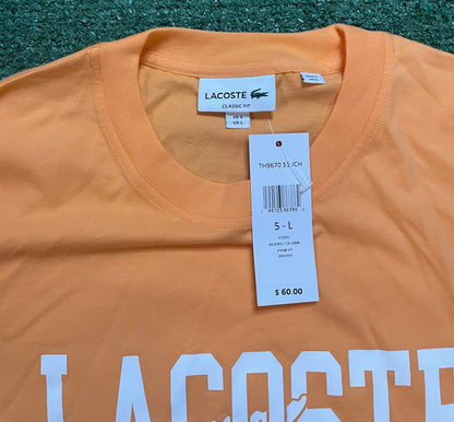 Lacoste orange croc logo tee