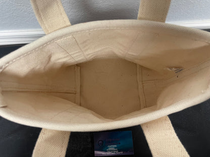 Lands end red & cream tote  bag