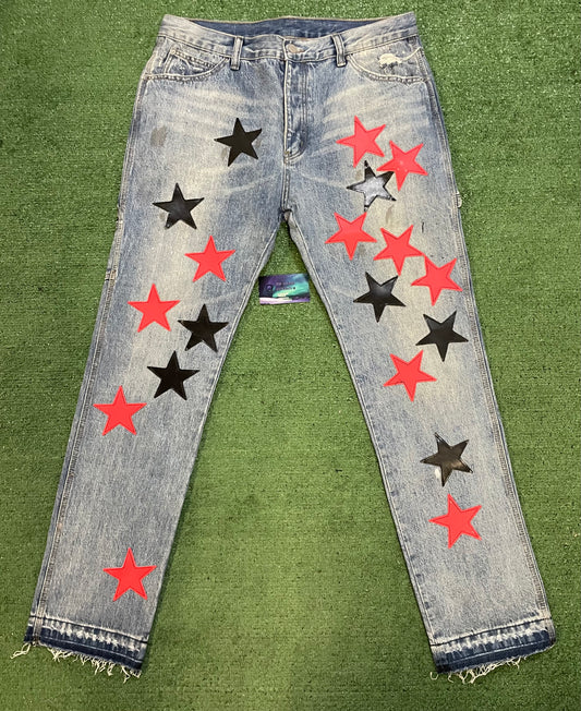 Mnml star black and red jeans
