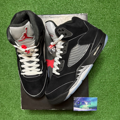 Jordan 5 Black Metallic Reimagined 9 Men “Preowned”