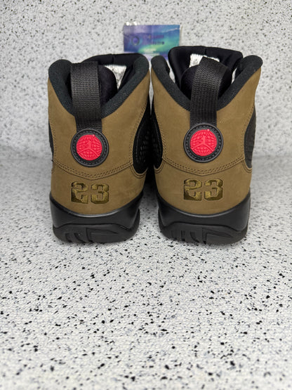 Jordan 9 Olive 10.5 Men/12 Women “Preowned”