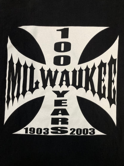 Vintage 2000s Harley Davidson 100 year anniversary Milwaukee Iron cross longsleeve