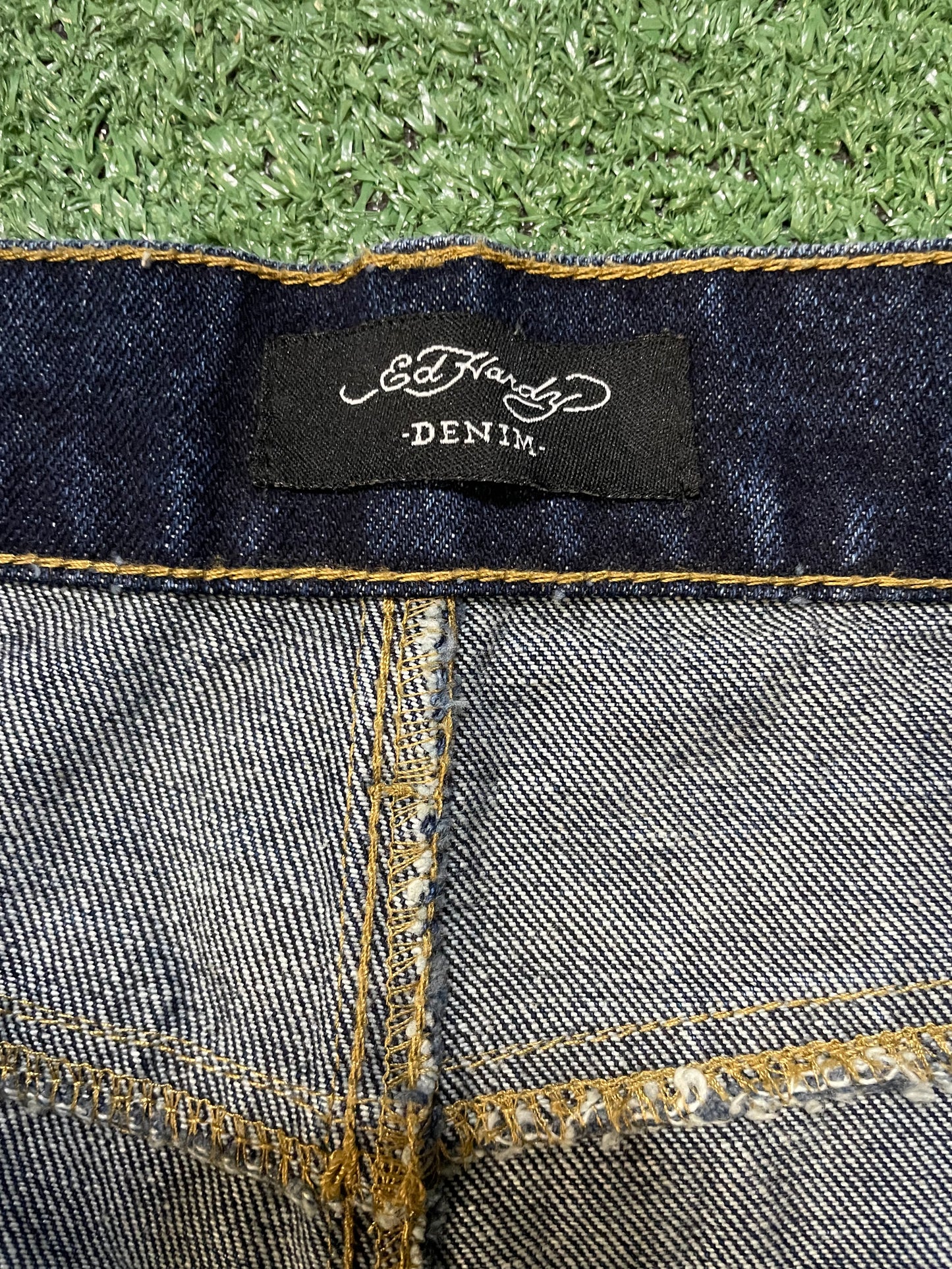 Ed Hardy dark blue tiger jeans