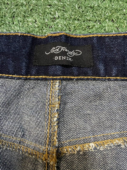 Ed Hardy dark blue tiger jeans