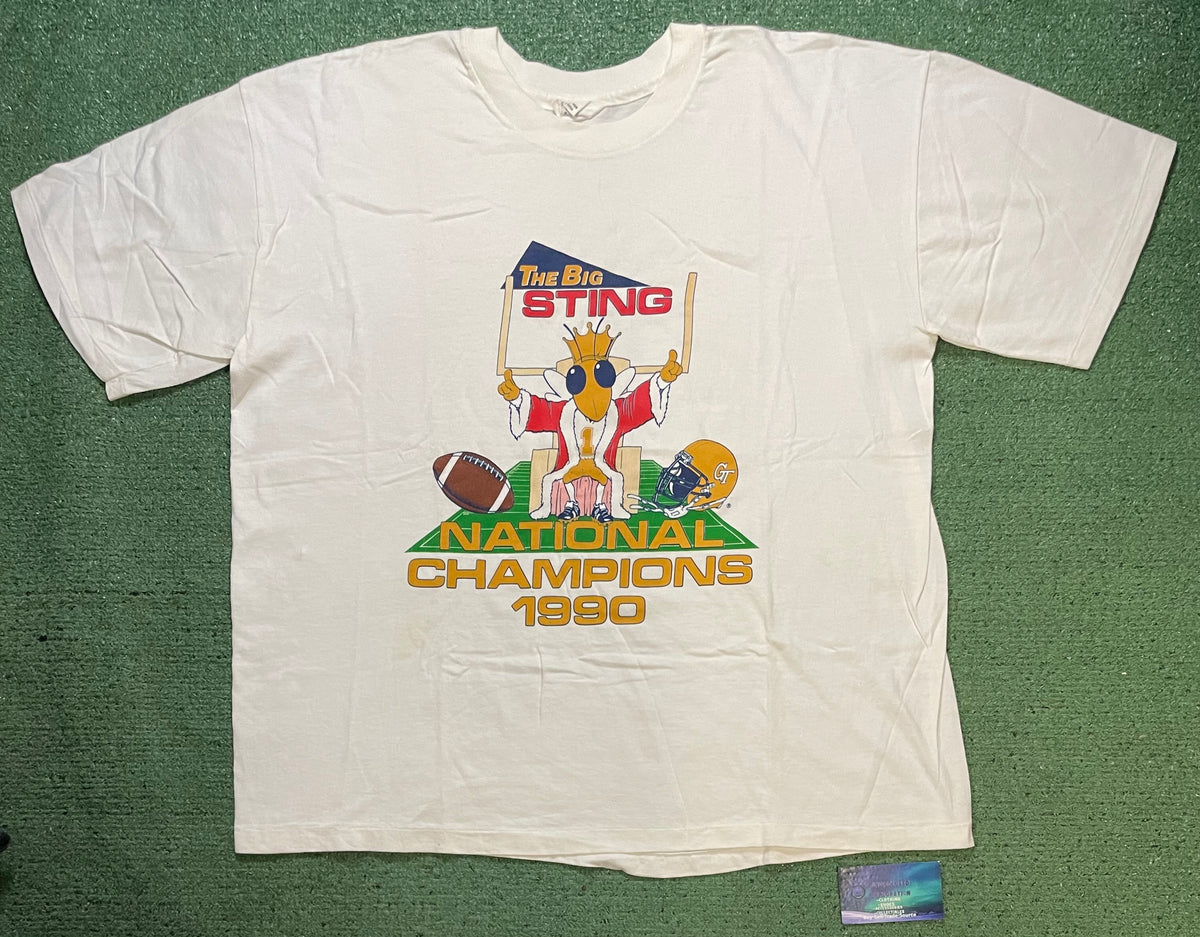 Vintage National Champions 1990 Georgia Tech the big string tee