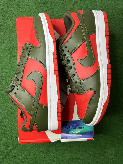 Nike dunk low cargo khaki mystic red size 7youth/8.5women
