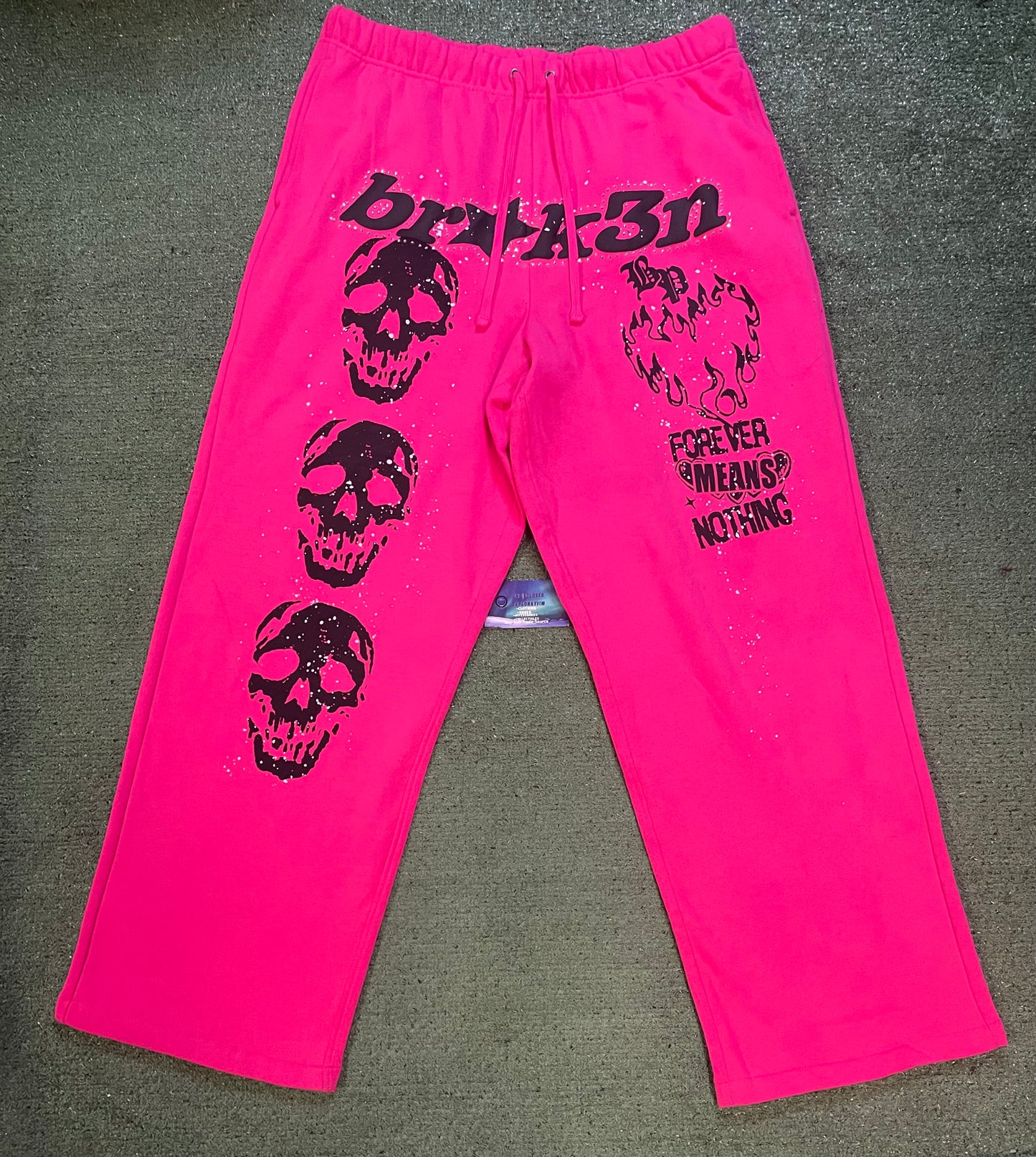 Broken Promises faceless rhinestone sweatpants