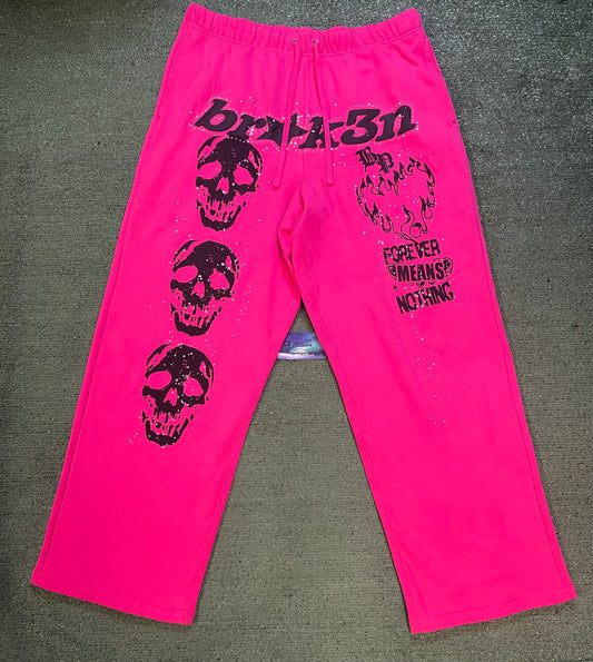 Broken Promises faceless rhinestone sweatpants