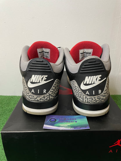 Jordan 3 black cement 2018 size 10.5men/12women