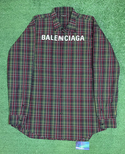 Balenciaga front logo flannel shirt 2019