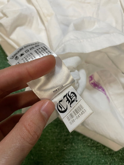 Chrome Hearts white and purple neck logo tee