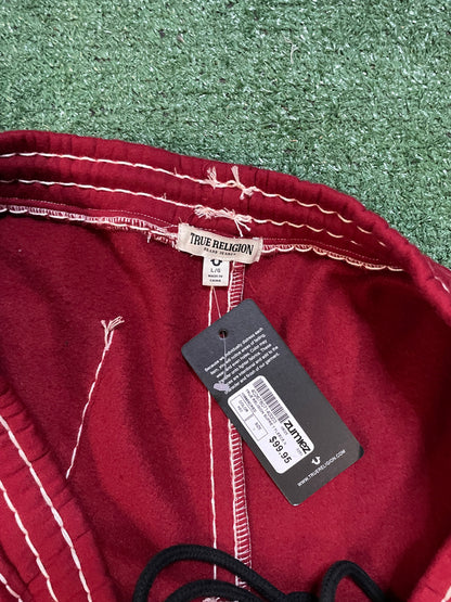 True Religion super T  red fleece sweatpants