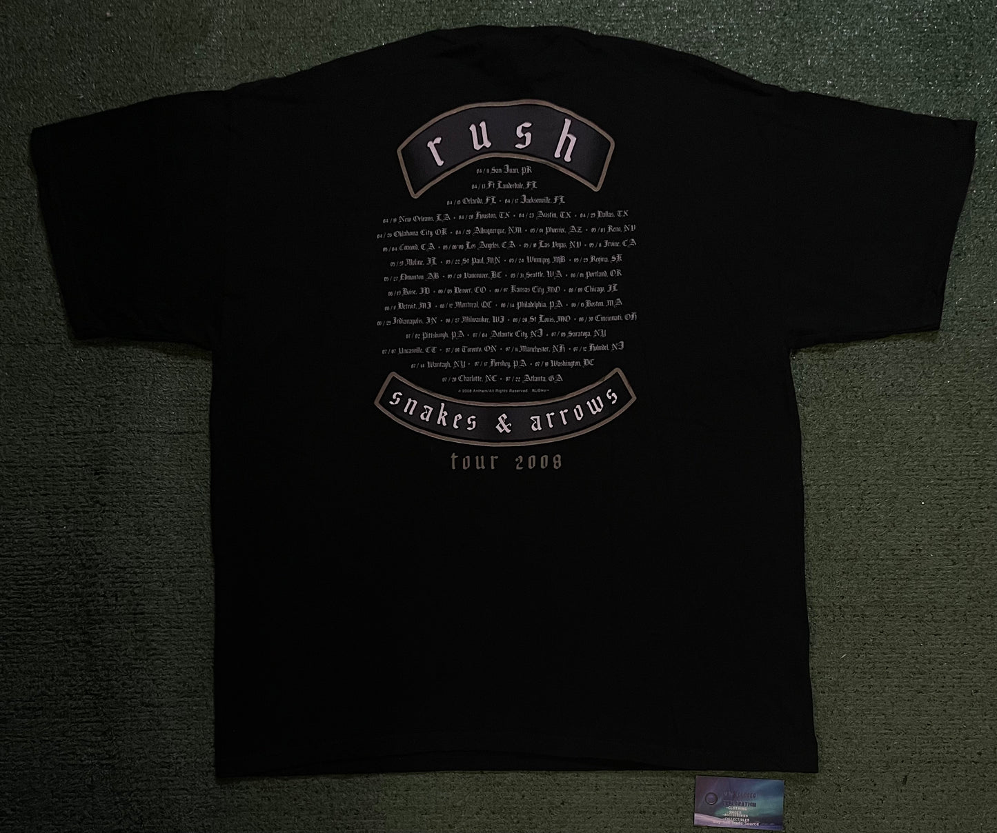 Rush snakes and arrows 2008 tour tee