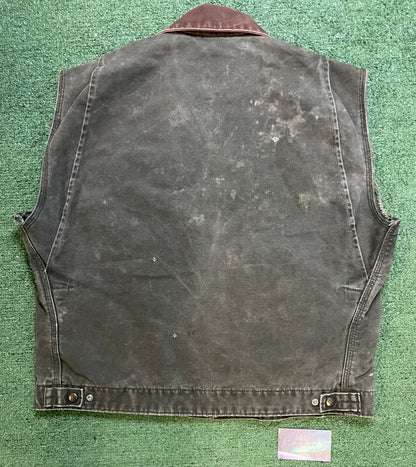 Vintage Carhartt moss green Detroit jacket vest