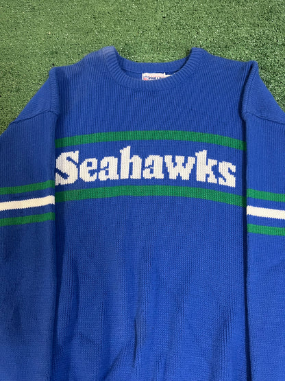 Vintage 1980s knitted Seattle Seahawks crewneck