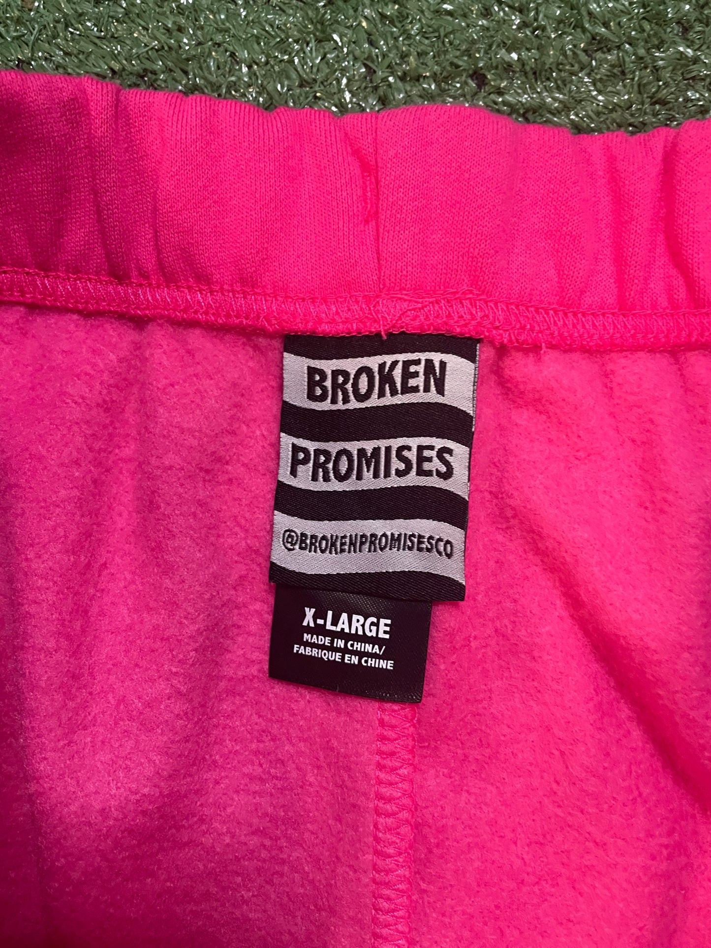 Broken Promises faceless rhinestone sweatpants