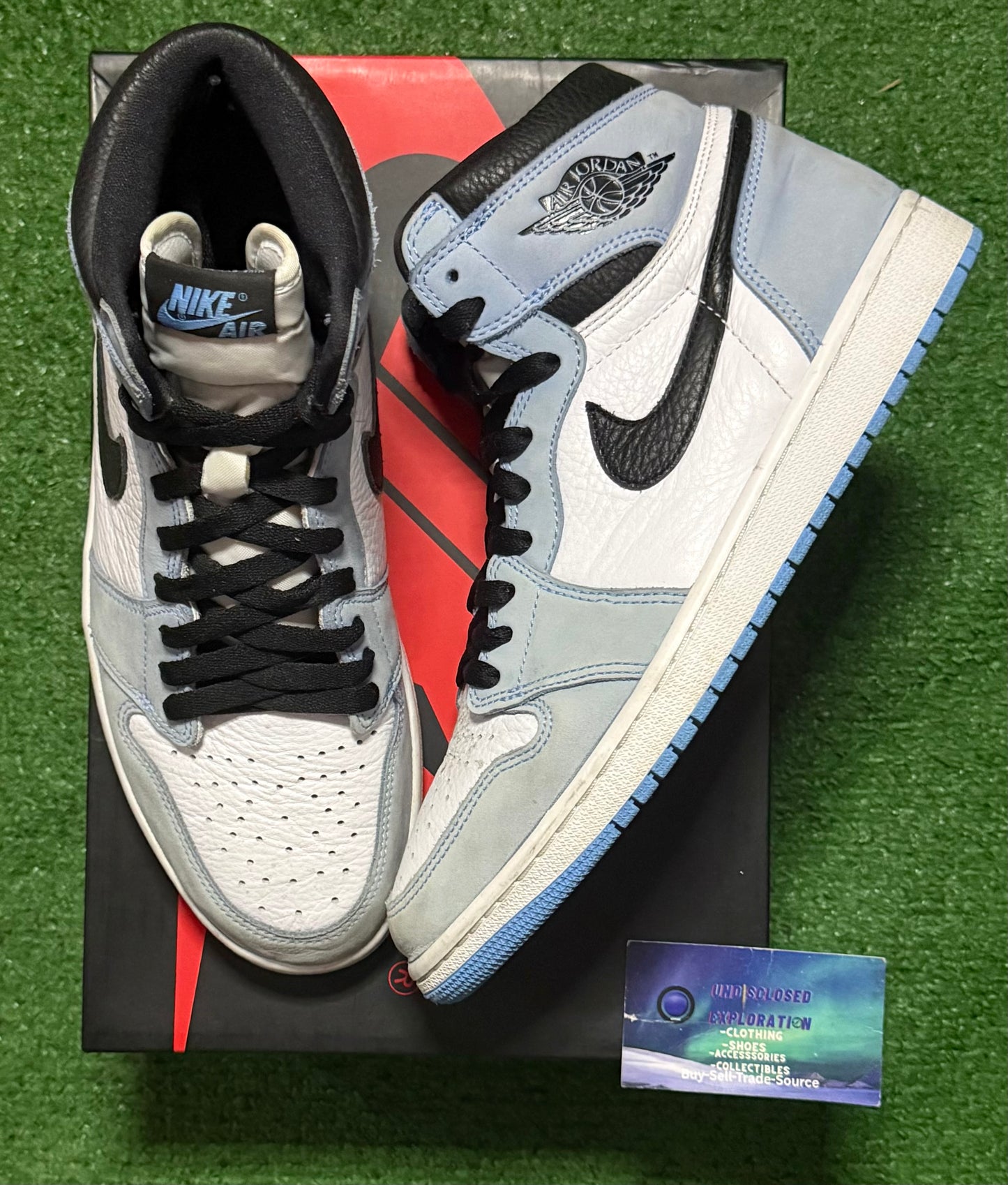 Jordan 1 University Blue 10.5 Men/12 Women “Preowned”
