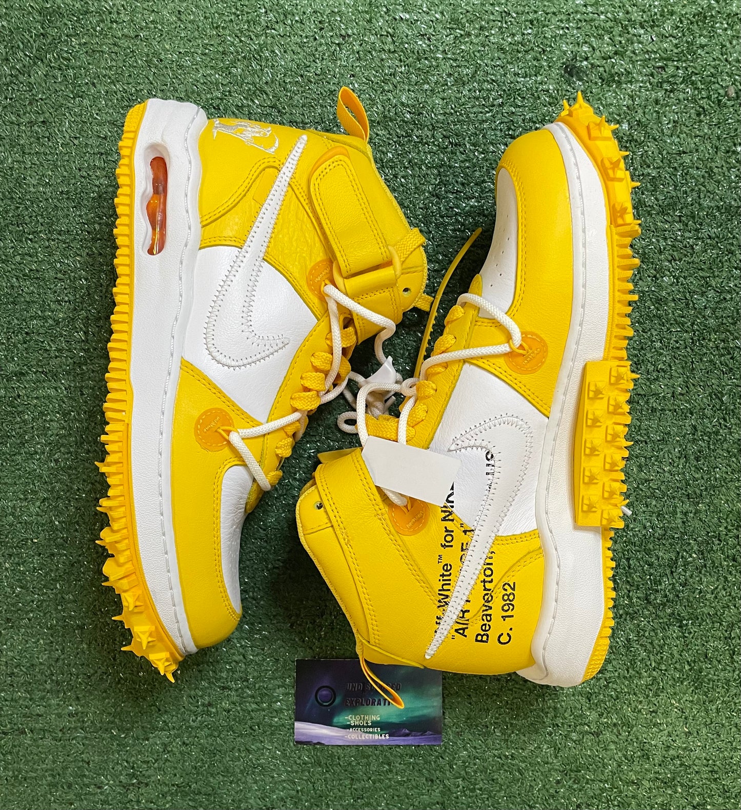 Nike Air Force 1 mid X off white leather varsity maize