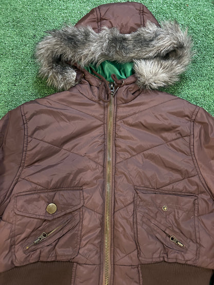Vintage rave cropped parka jacket