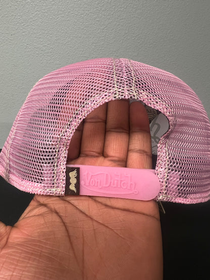 Von Dutch pink and brown hat