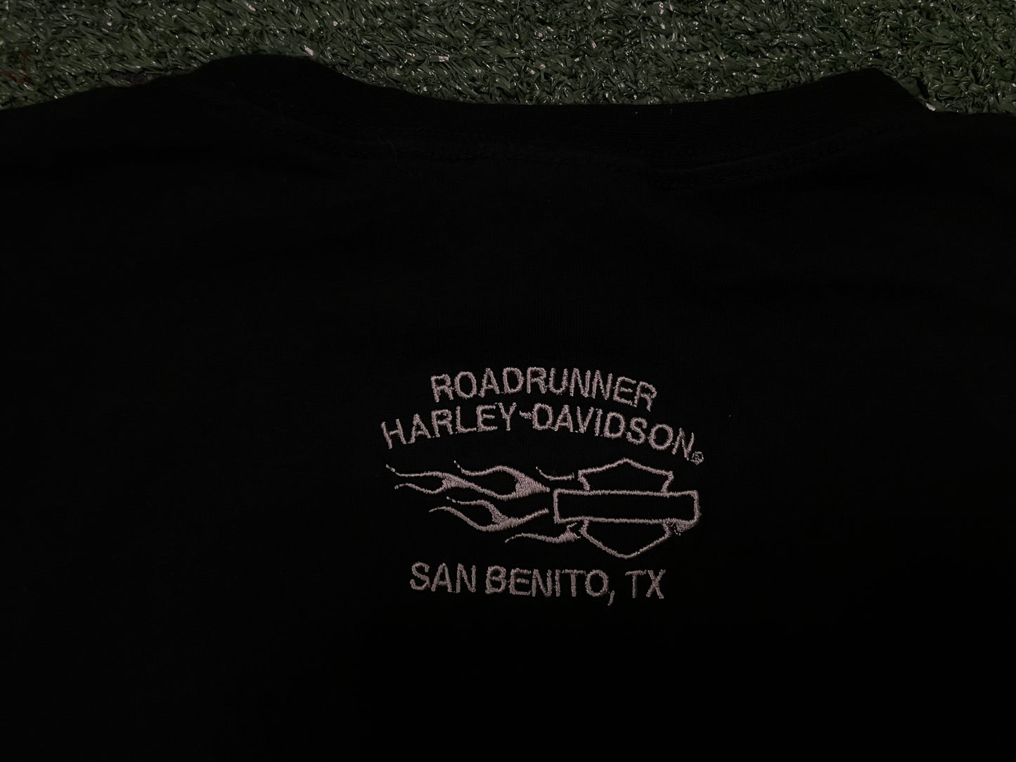 Vintage Harley Davidson embroidered skull cutoff Texas tee