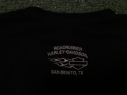 Vintage Harley Davidson embroidered skull cutoff Texas tee