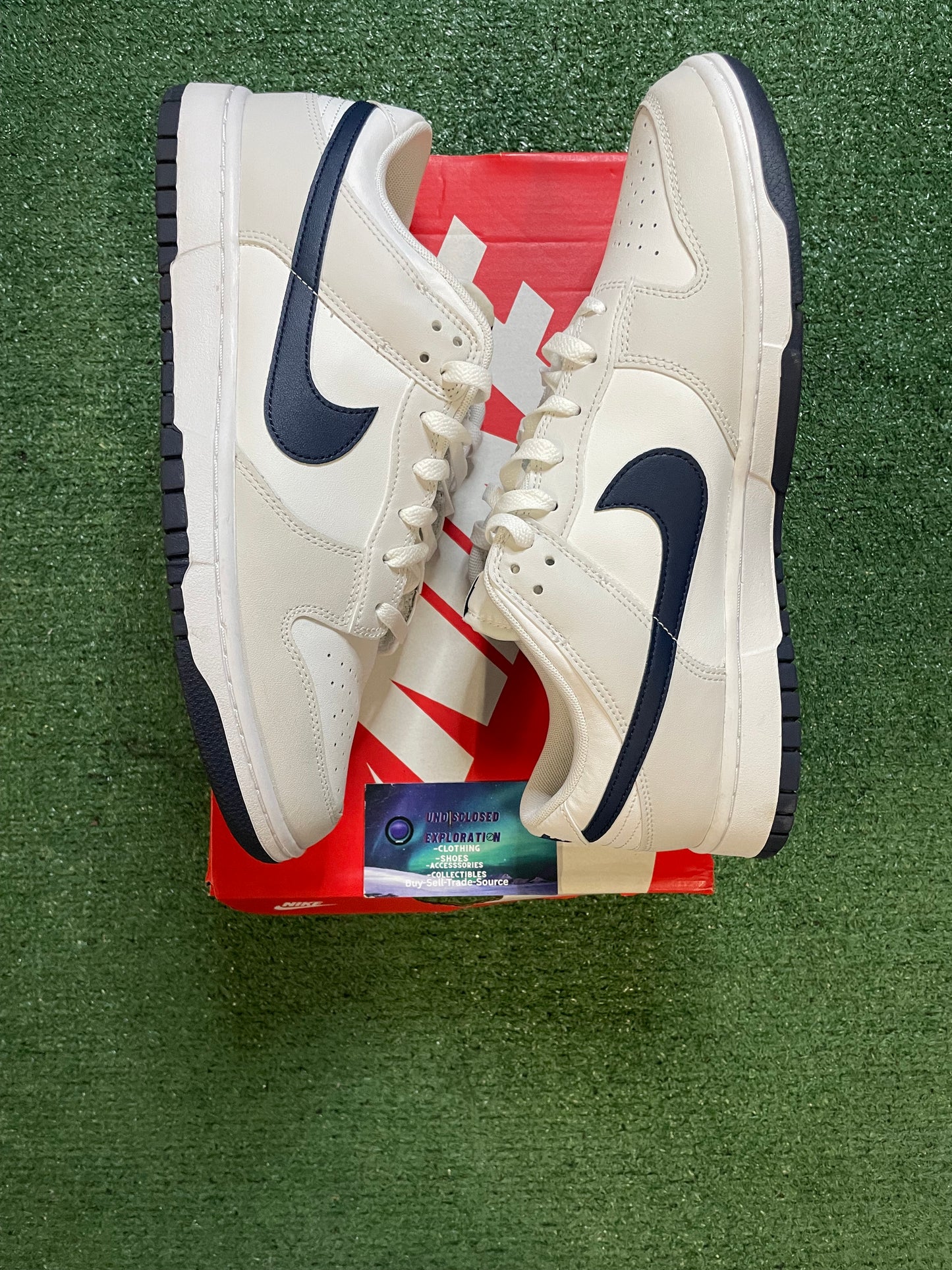 Nike Dunk Low white midnight navy size 12men/13.5women