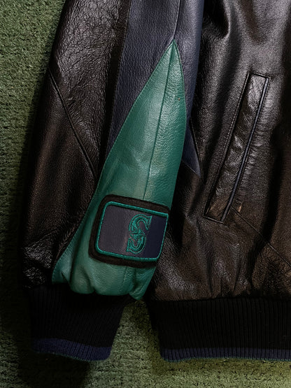 Vintage 1990s Seattle Mariners Leather Jacket