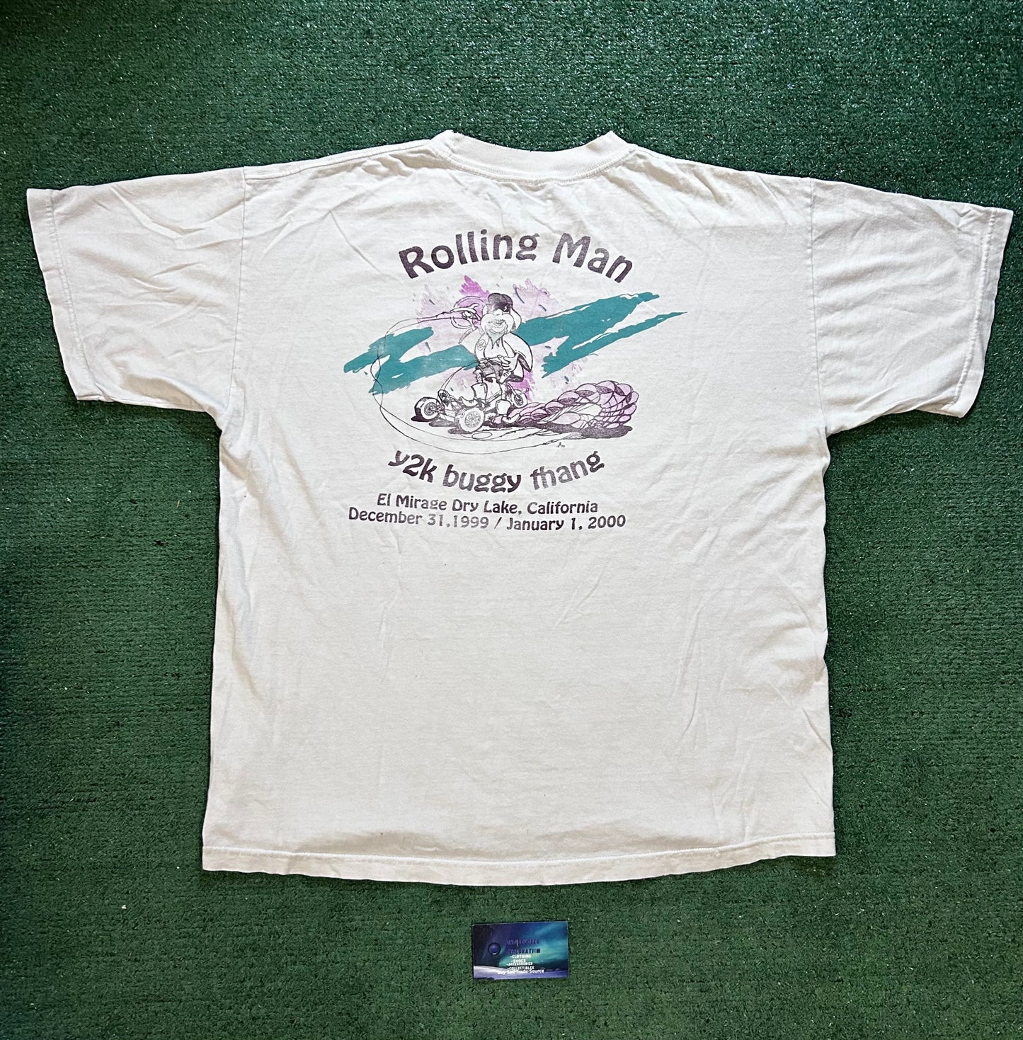 Vintage 1990s rolling man buggy thing distressed tee